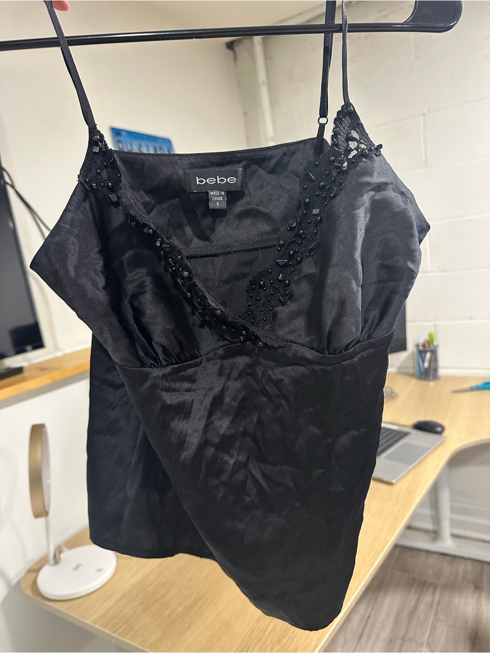 Silk bebe Black Beaded Cami